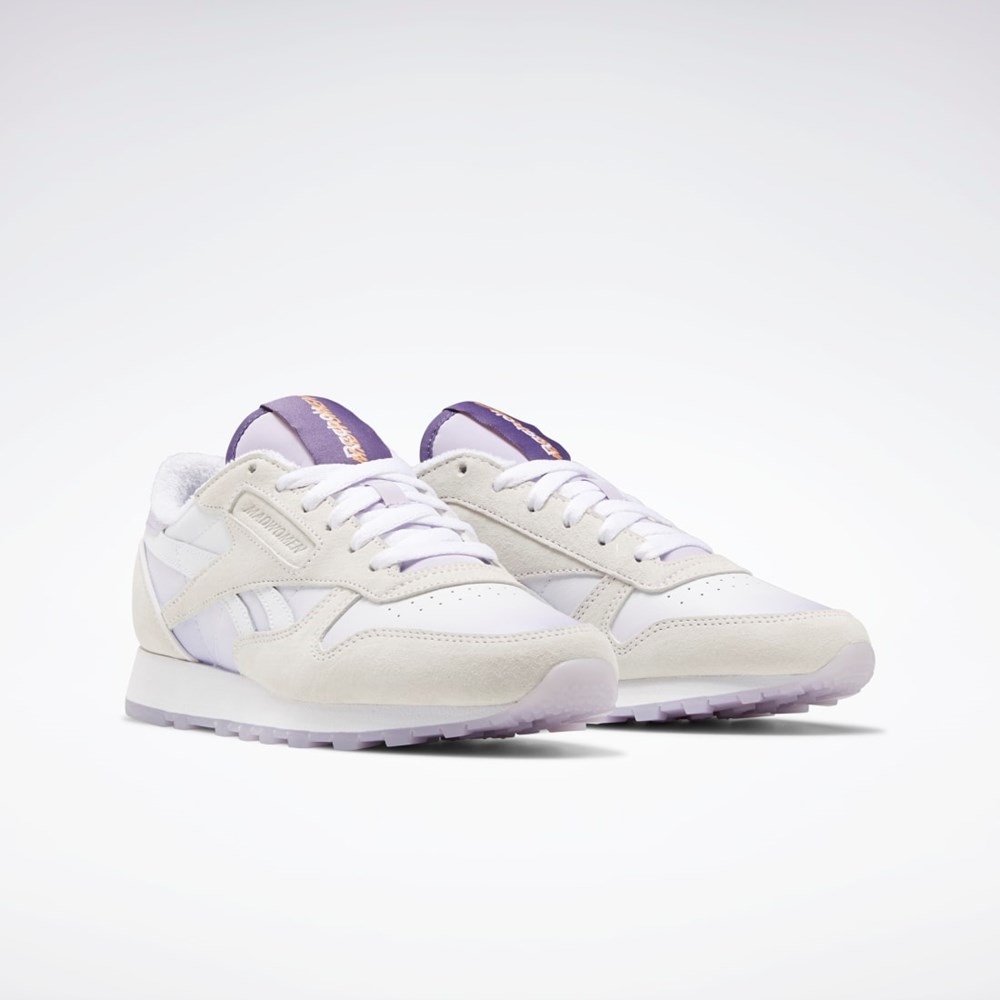 Reebok MadWomen Classic Leather Shoes Ftwr White / Ftwr White / Purple Oasis | GW3828