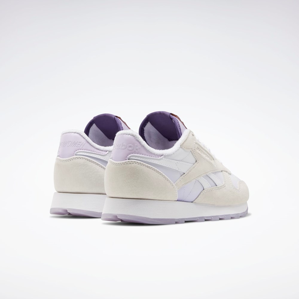 Reebok MadWomen Classic Leather Shoes Ftwr White / Ftwr White / Purple Oasis | GW3828