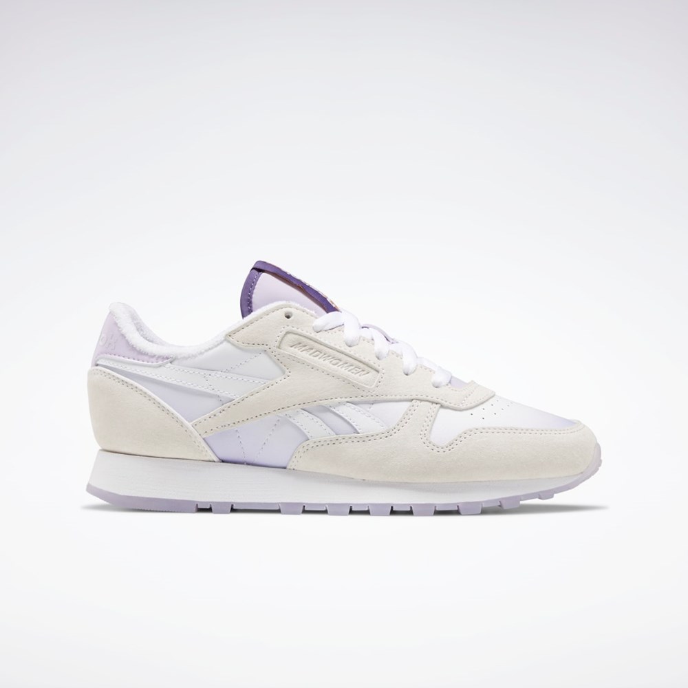 Reebok MadWomen Classic Leather Shoes Ftwr White / Ftwr White / Purple Oasis | GW3828