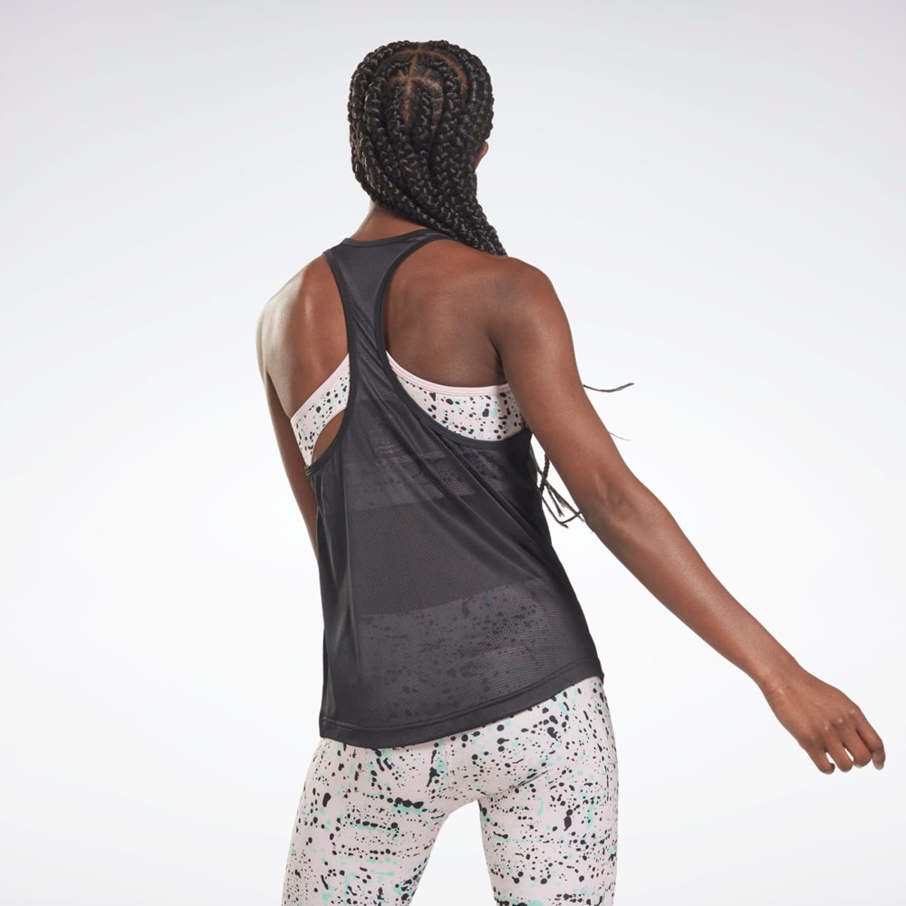 Reebok Mesh Back Tank Top Night Black | GR9520