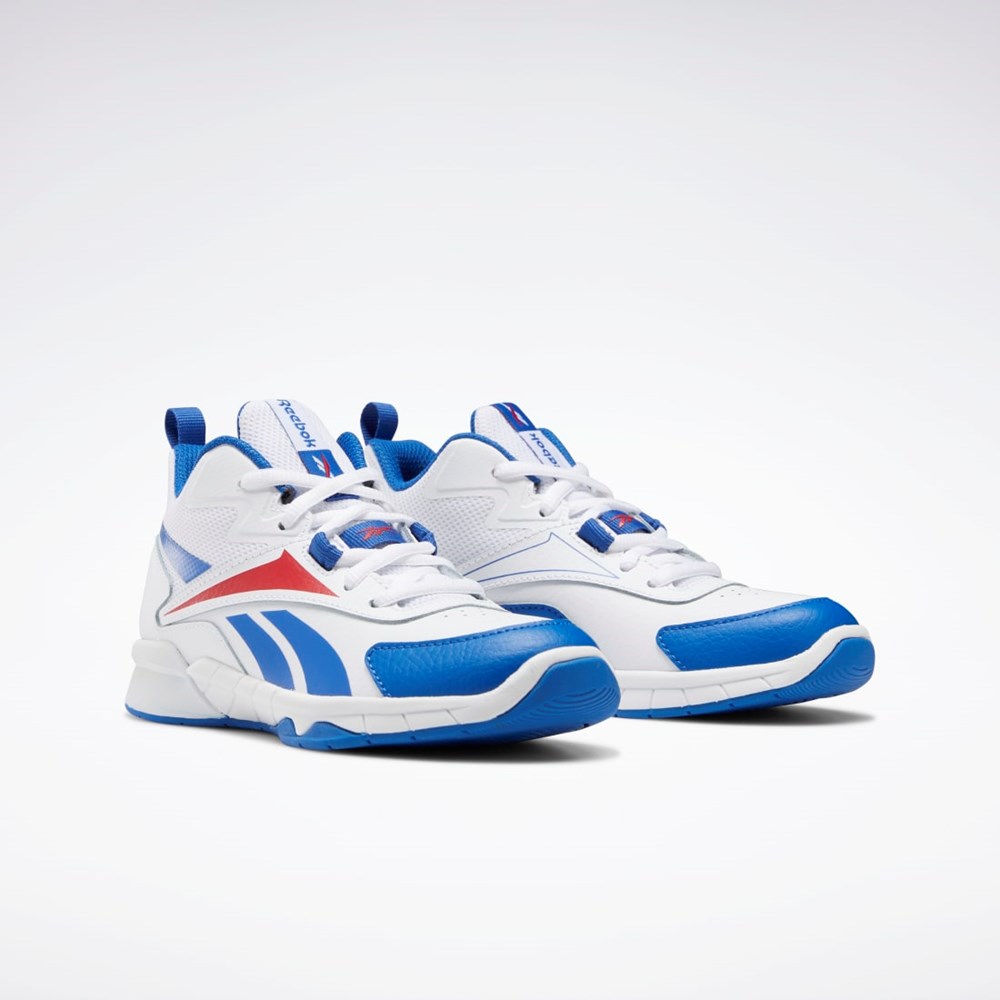 Reebok More Buckets Shoes - Preschool Ftwr White / Vector Blue / Vector Red | GY4498