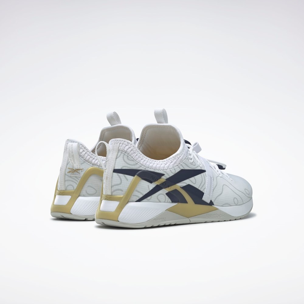 Reebok Nano X1 Froning Training Shoes Ftwr White / Vector Navy / Gold Met. | GX9317