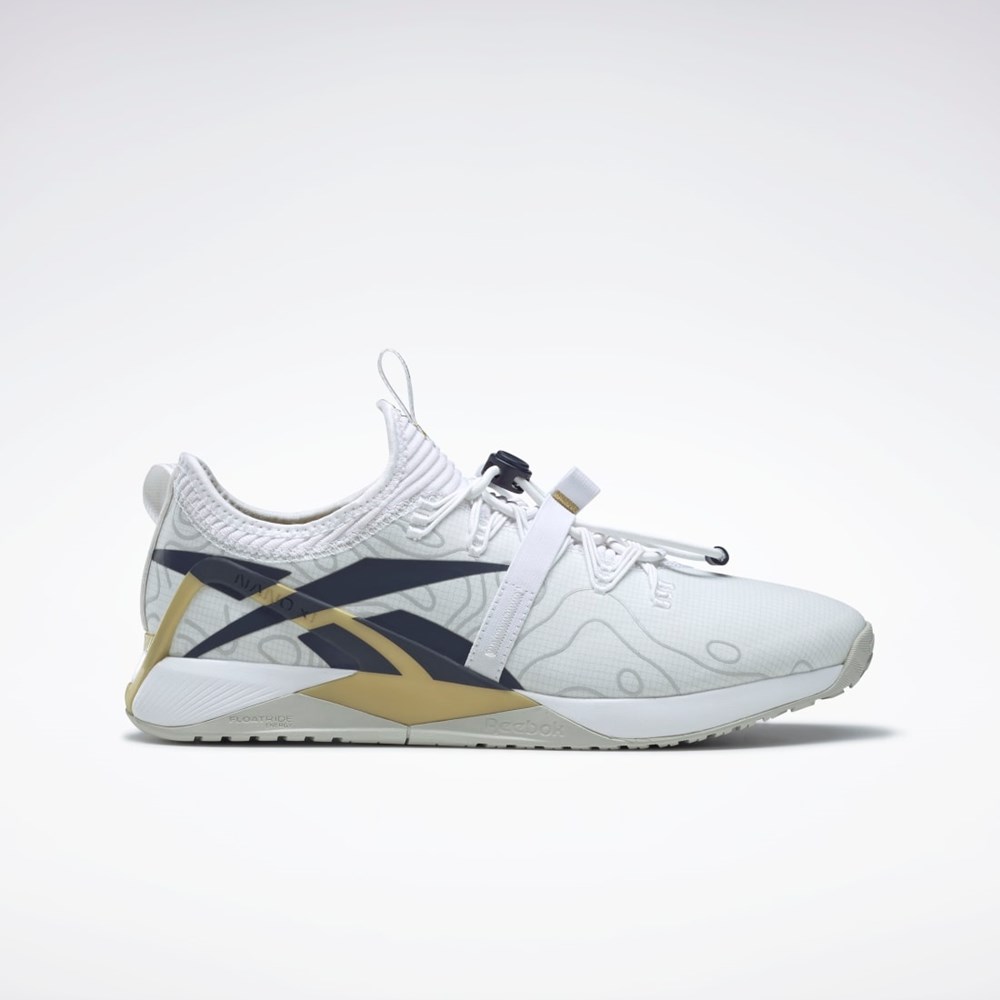 Reebok Nano X1 Froning Training Shoes Ftwr White / Vector Navy / Gold Met. | GX9317