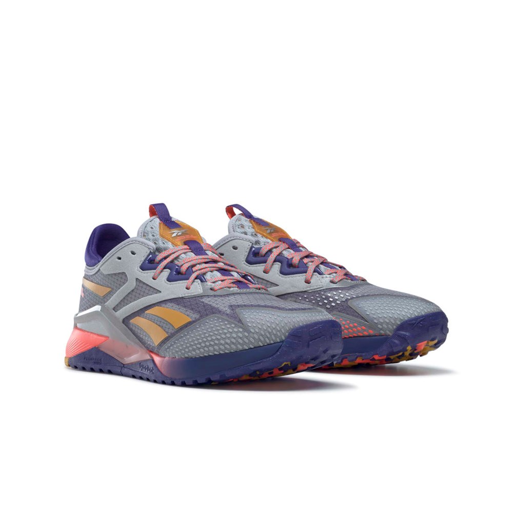 Reebok Nano X2 TR Adventure Training Shoes Pure Grey 3 / Bold Purple / Orange Flare | GY8900