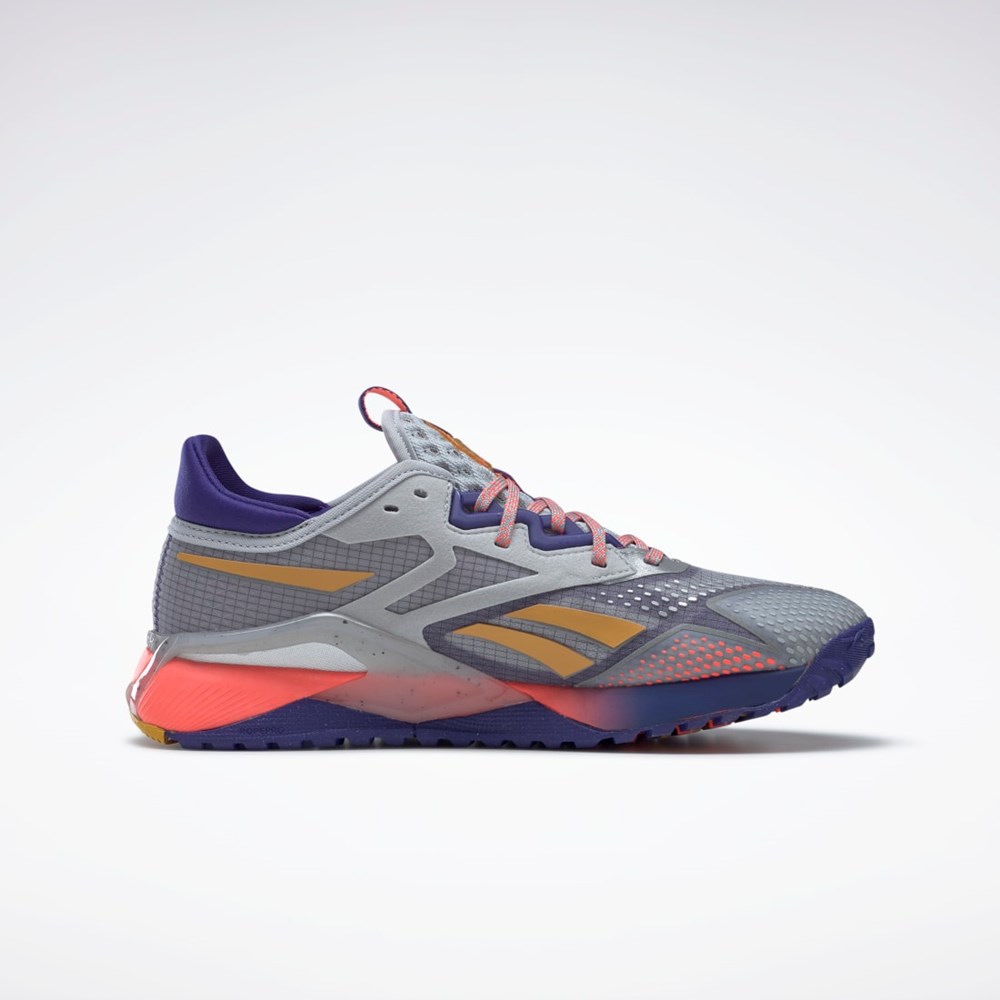 Reebok Nano X2 TR Adventure Training Shoes Pure Grey 3 / Bold Purple / Orange Flare | GY8904