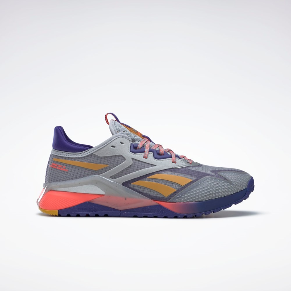 Reebok Nano X2 TR Adventure Training Shoes Pure Grey 3 / Bold Purple / Orange Flare | GY8904