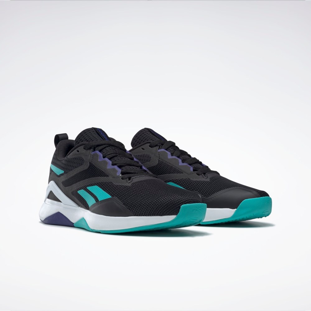 Reebok Nanoflex TR 2.0 Training Shoes Core Black / Pure Grey 8 / Classic Teal | GY6212