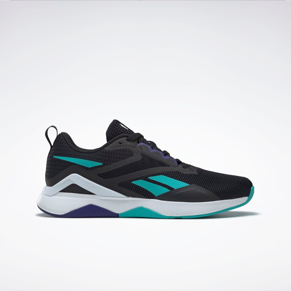 Reebok Nanoflex TR 2.0 Training Shoes Core Black / Pure Grey 8 / Classic Teal | GY6212