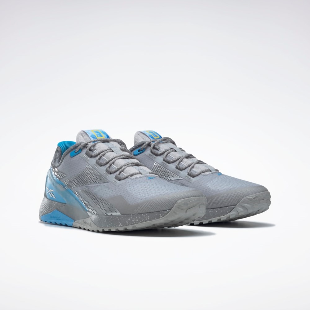 Reebok National Geographic Nano X1 Adventure Shoes Pure Grey 3 / Pure Grey 5 / Bright Cyan | GY1744