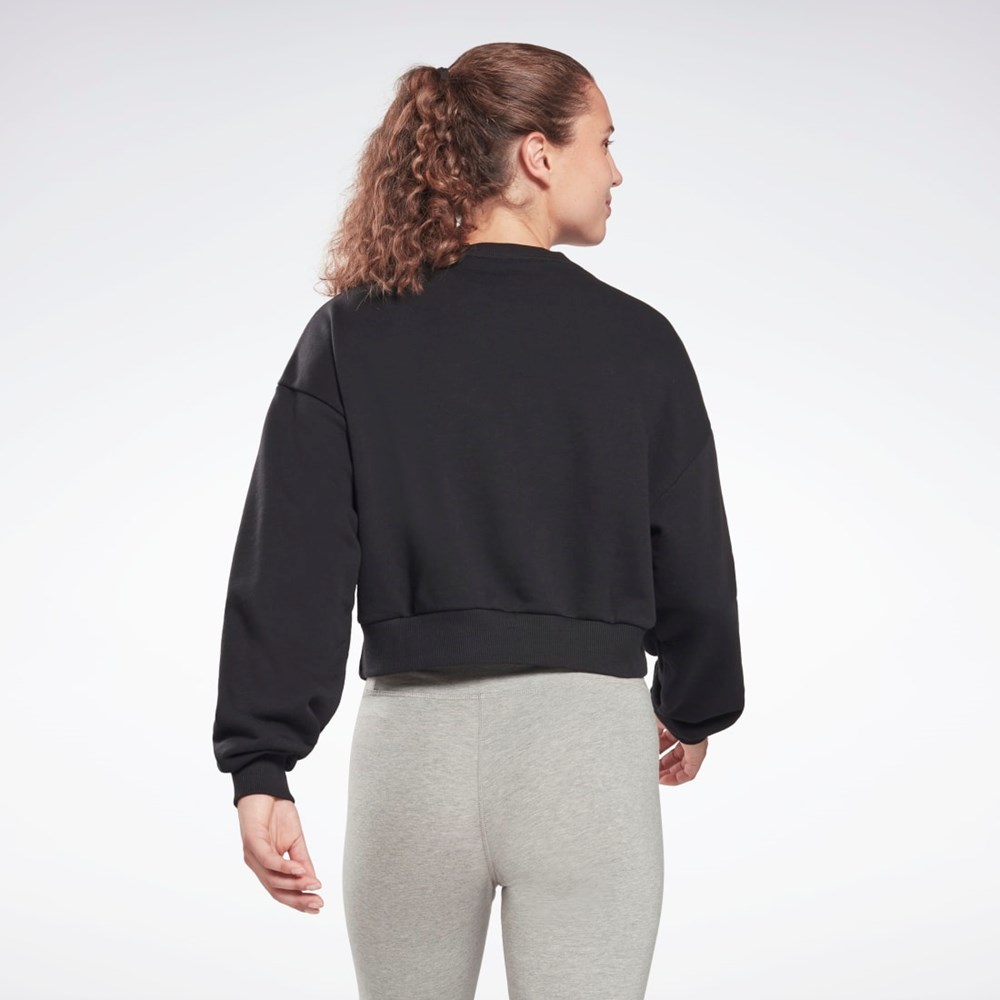 Reebok Piping Crewneck Sweatshirt Black | HB2335