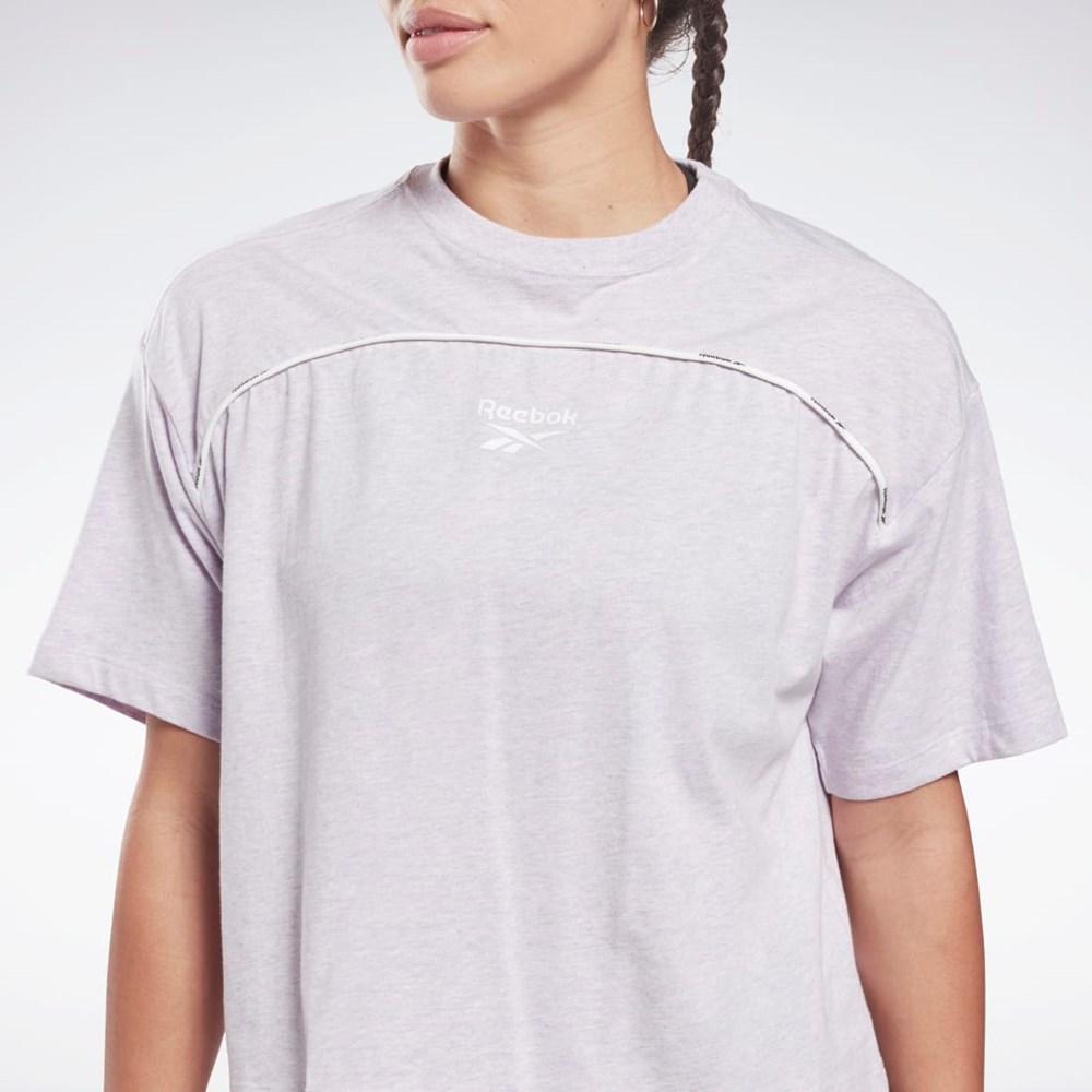 Reebok Piping T-Shirt Quartz Glow Mel | HB4036