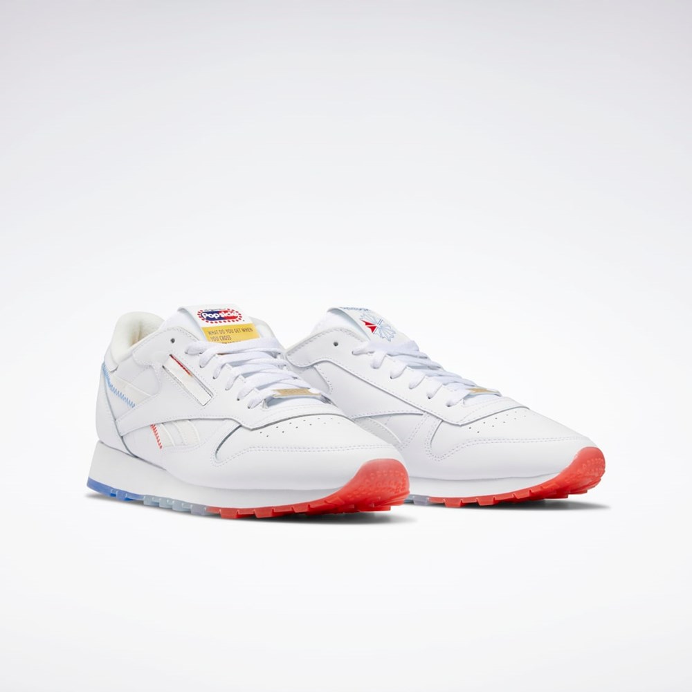 Reebok Popsicle Classic Leather Shoes Ftwr White / Echo Blue / Instinct Red | GY2430