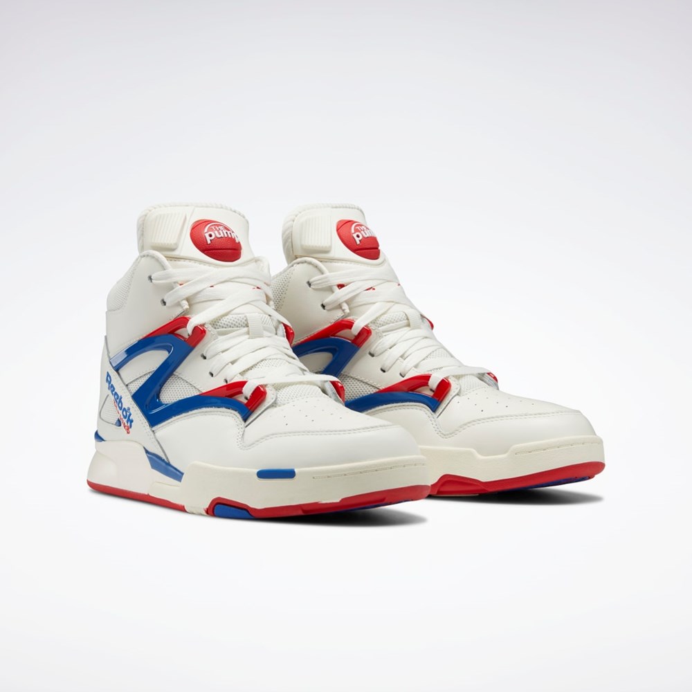 Reebok Pump Omni Zone II Shoes Chalk / Vector Blue / Vector Red | HR0035