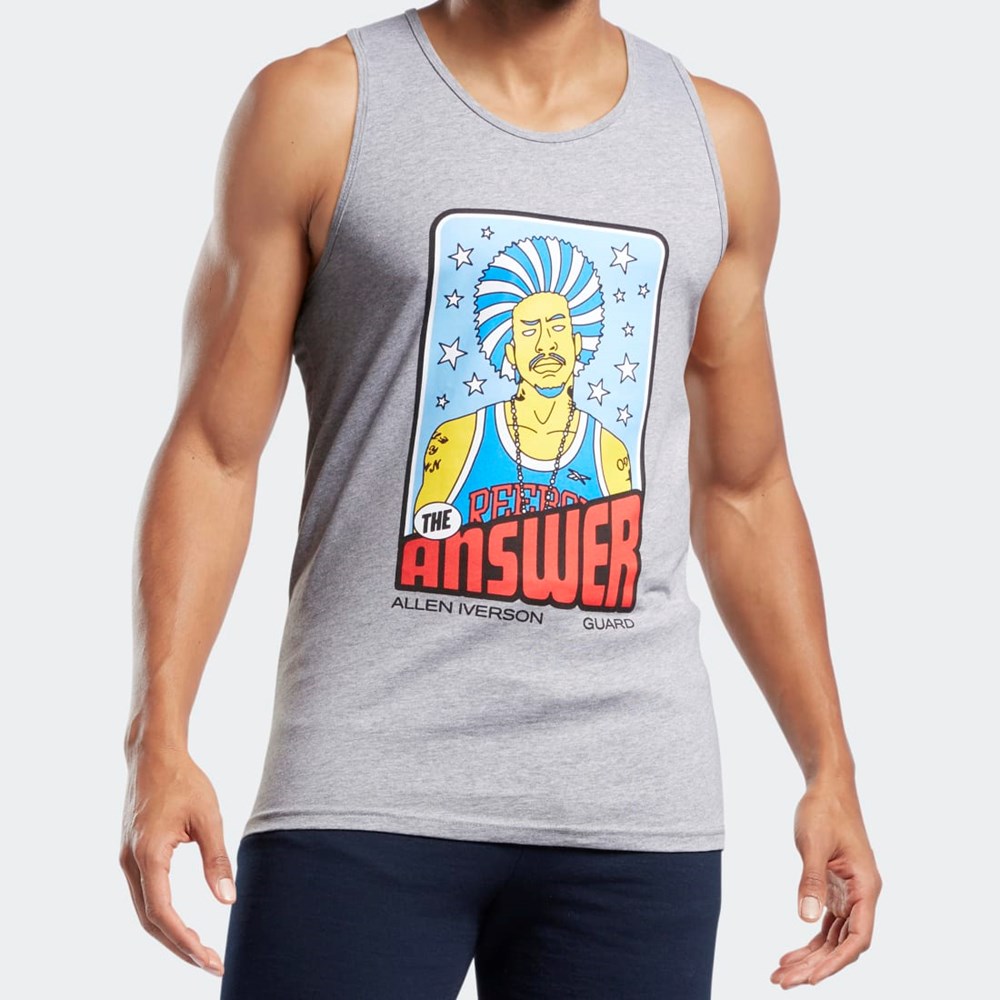 Reebok QT Iverson 70s Tarot Card Tank Top Multi | GA7230