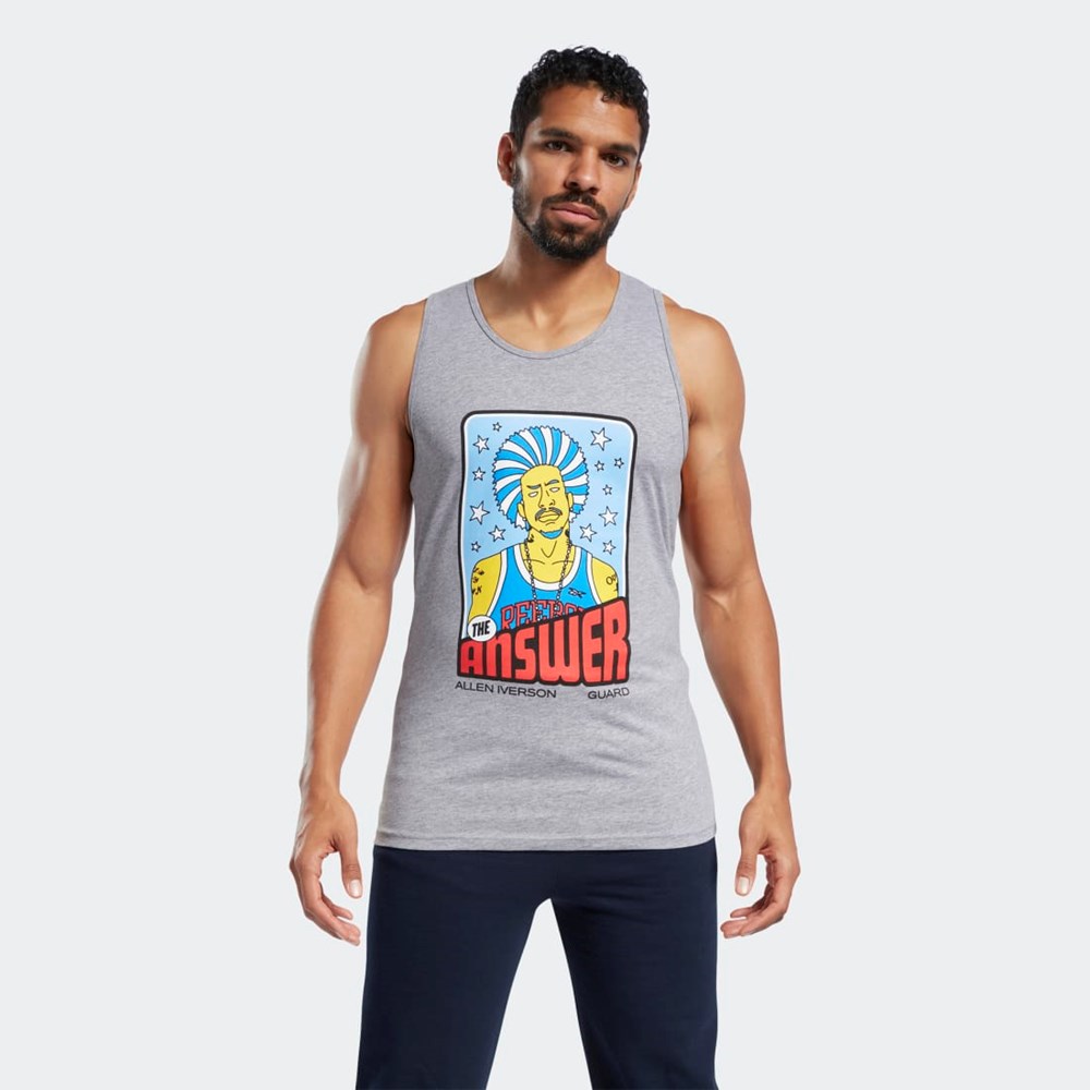 Reebok QT Iverson 70s Tarot Card Tank Top Multi | GA7230