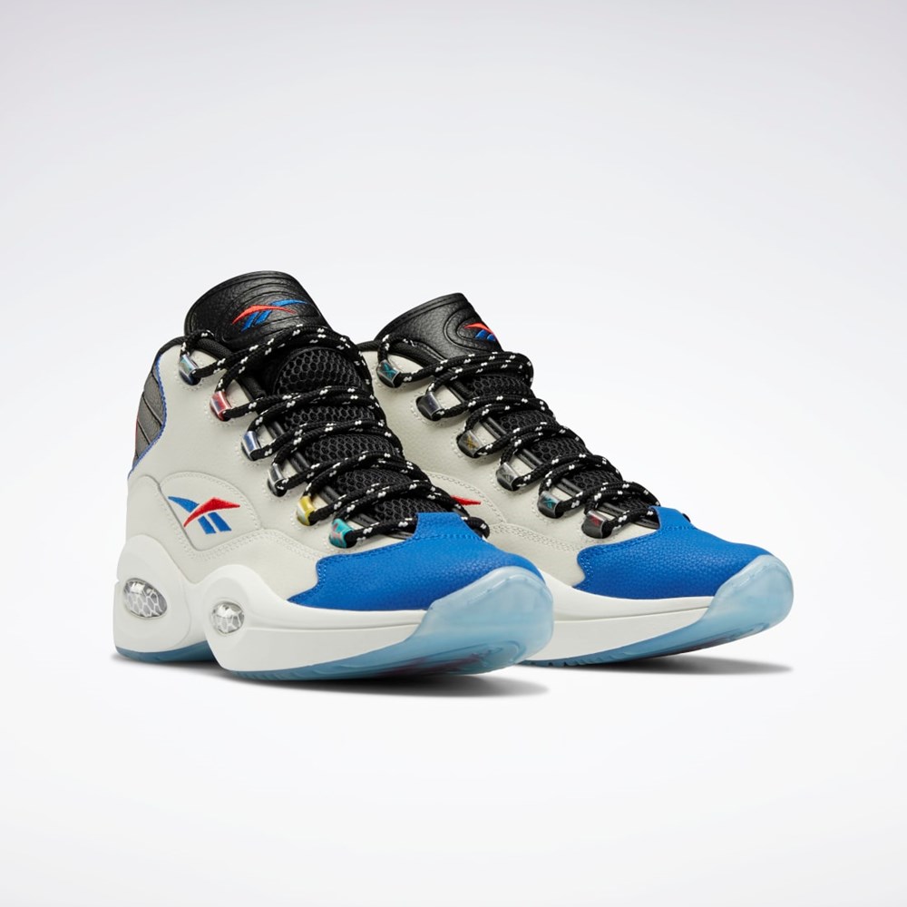 Reebok Question Mid Basketball Shoes Chalk / Core Black / Vector Blue | GW8858