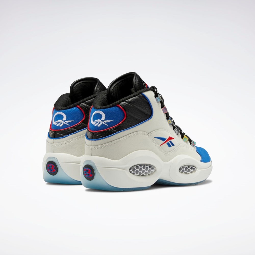 Reebok Question Mid Basketball Shoes Chalk / Core Black / Vector Blue | GW8858