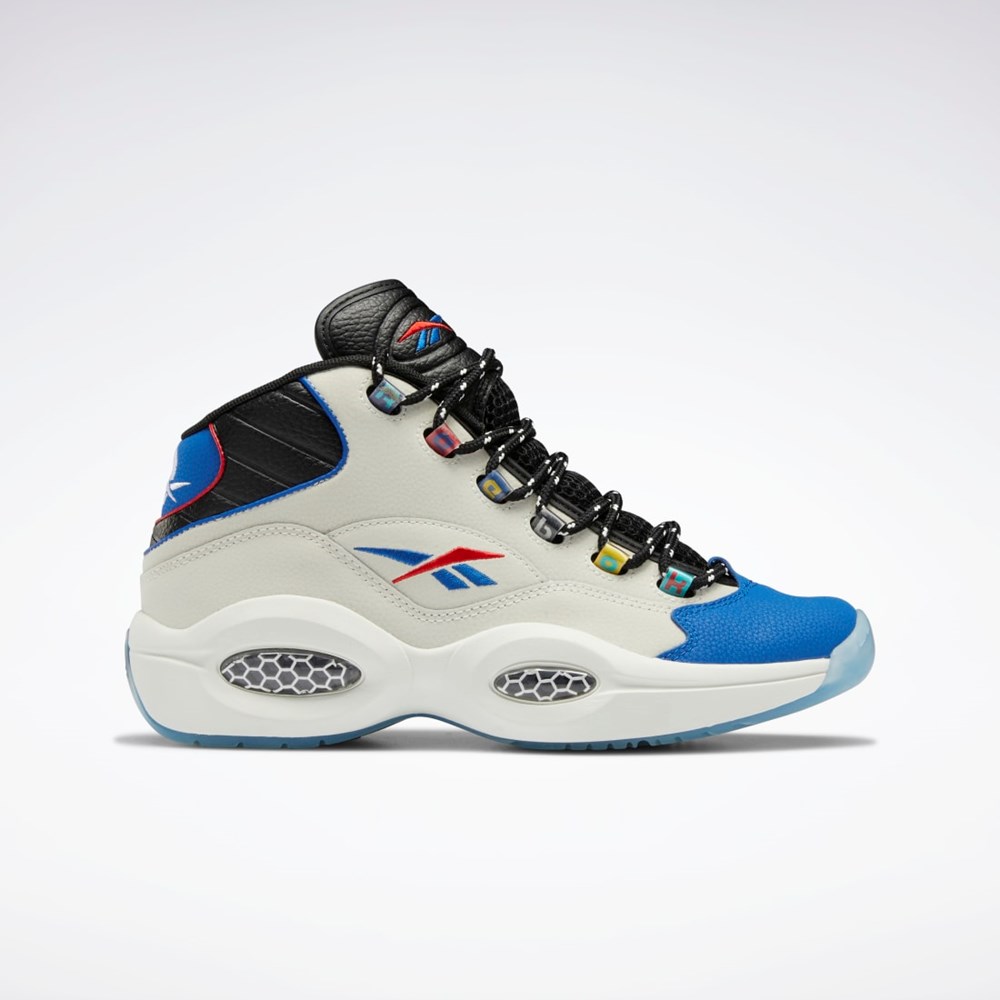 Reebok Question Mid Basketball Shoes Chalk / Core Black / Vector Blue | GW8858