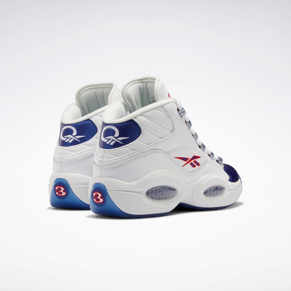 Reebok Question Mid Basketball Shoes Ftwr White / Classic Cobalt / Clear | GX0227