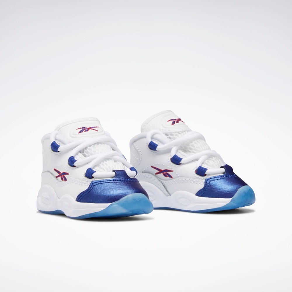 Reebok Question Mid Shoes - Toddler Ftwr White / Classic Cobalt / Vector Red | GY8825