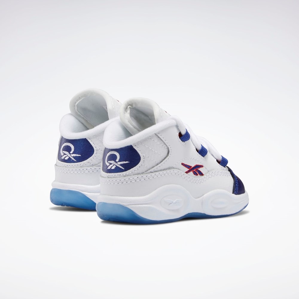 Reebok Question Mid Shoes - Toddler Ftwr White / Classic Cobalt / Vector Red | GY8825