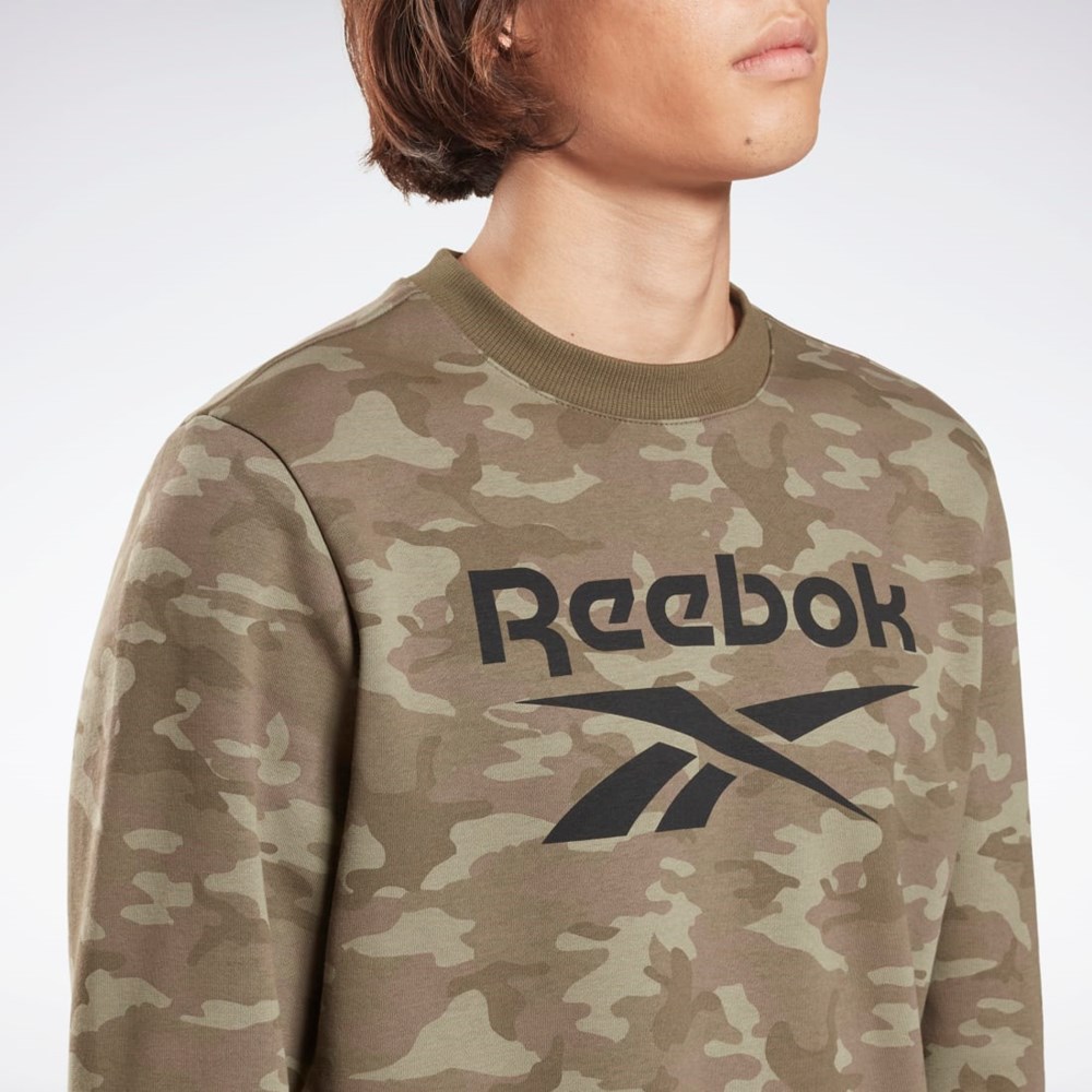 Reebok Reebok Identity Camo Big Logo Crew Sweatshirt Army Green | HE8173