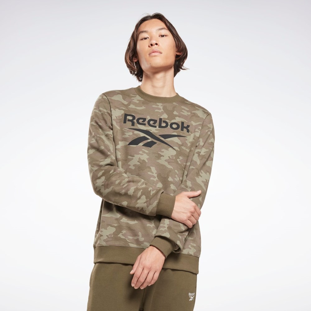 Reebok Reebok Identity Camo Big Logo Crew Sweatshirt Army Green | HE8173