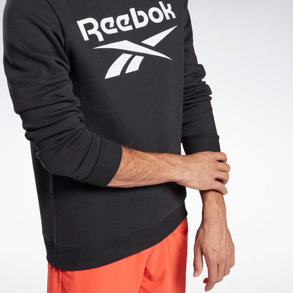 Reebok Reebok Identity Fleece Crew Sweatshirt Black / White | GR1654