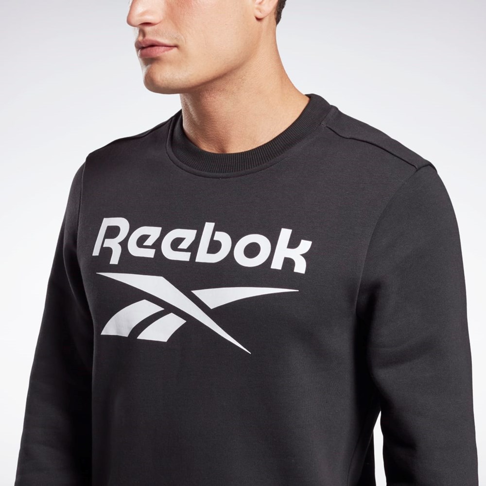 Reebok Reebok Identity Fleece Crew Sweatshirt Black / White | GR1654