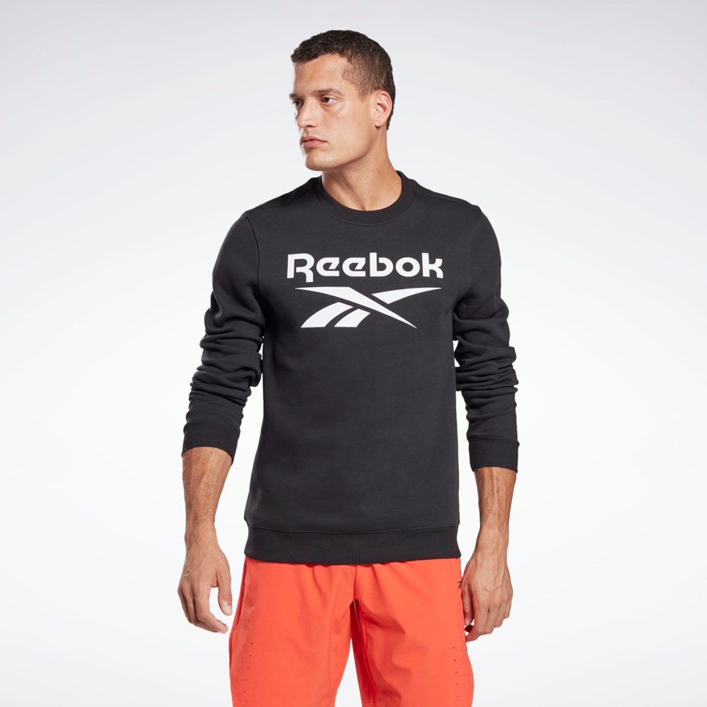 Reebok Reebok Identity Fleece Crew Sweatshirt Black / White | GR1654