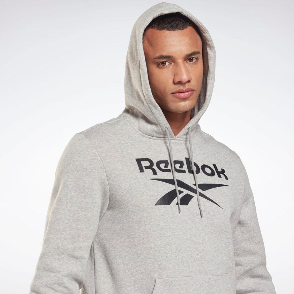 Reebok Reebok Identity Fleece Hoodie Medium Grey Heather / Black | GS1609