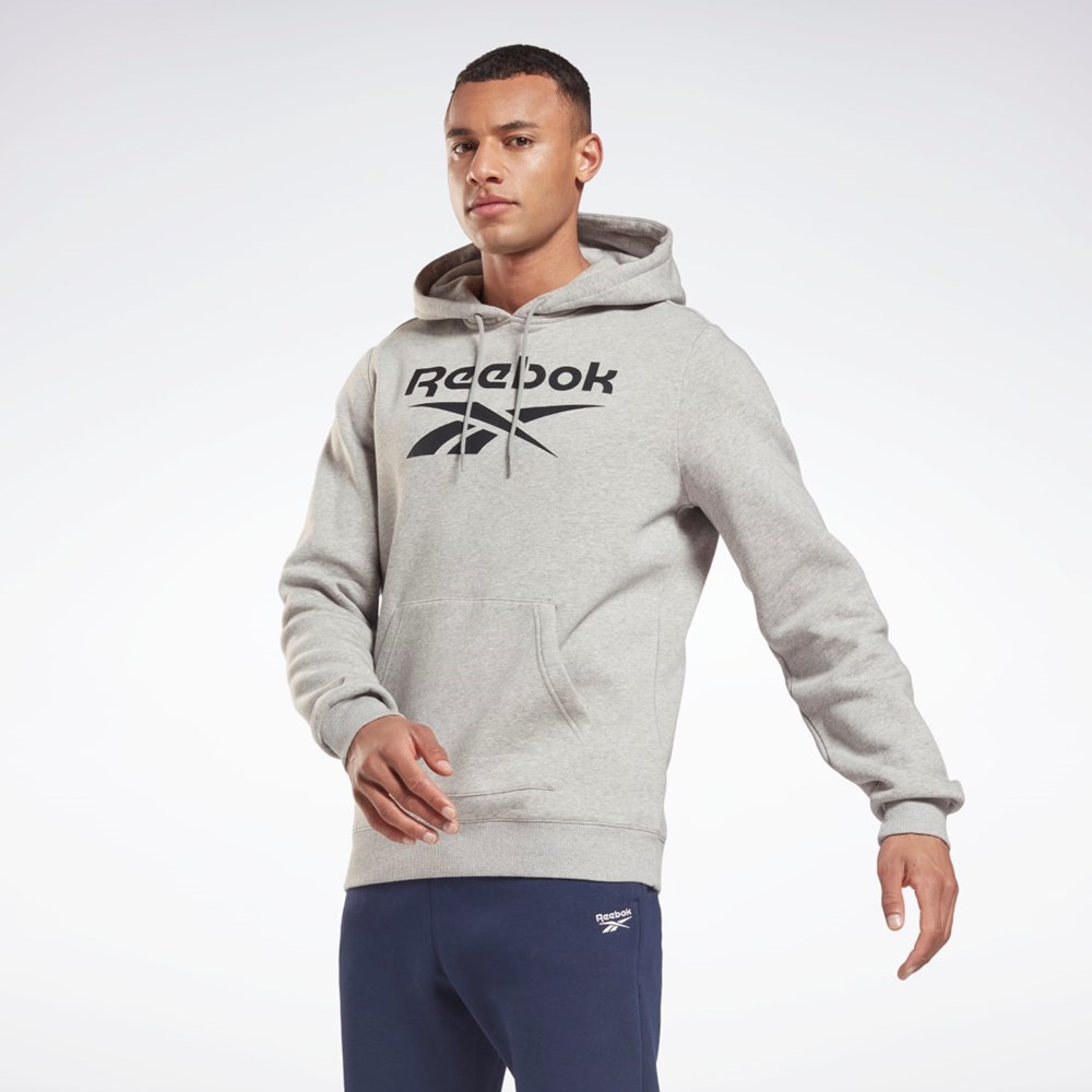 Reebok Reebok Identity Fleece Hoodie Medium Grey Heather / Black | GS1609