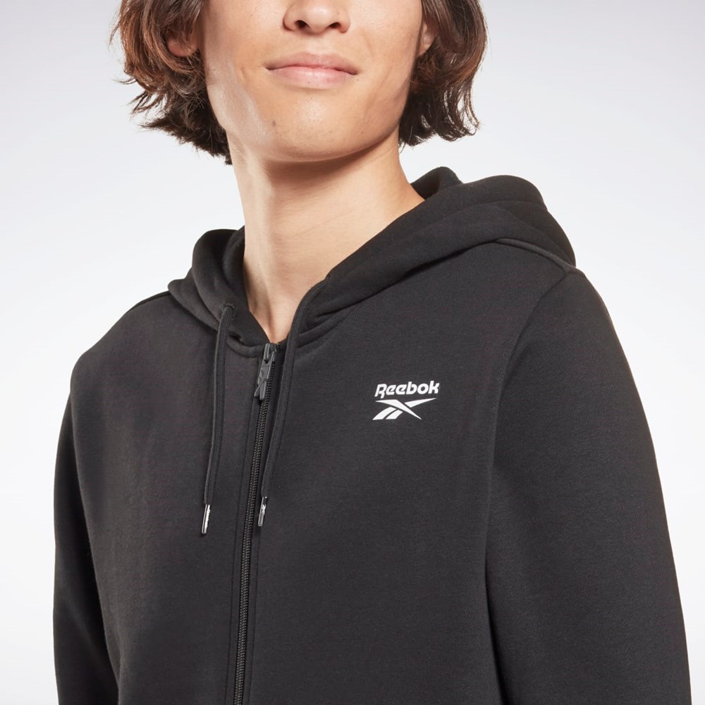 Reebok Reebok Identity Fleece Zip-Up Hoodie Black | HG4450