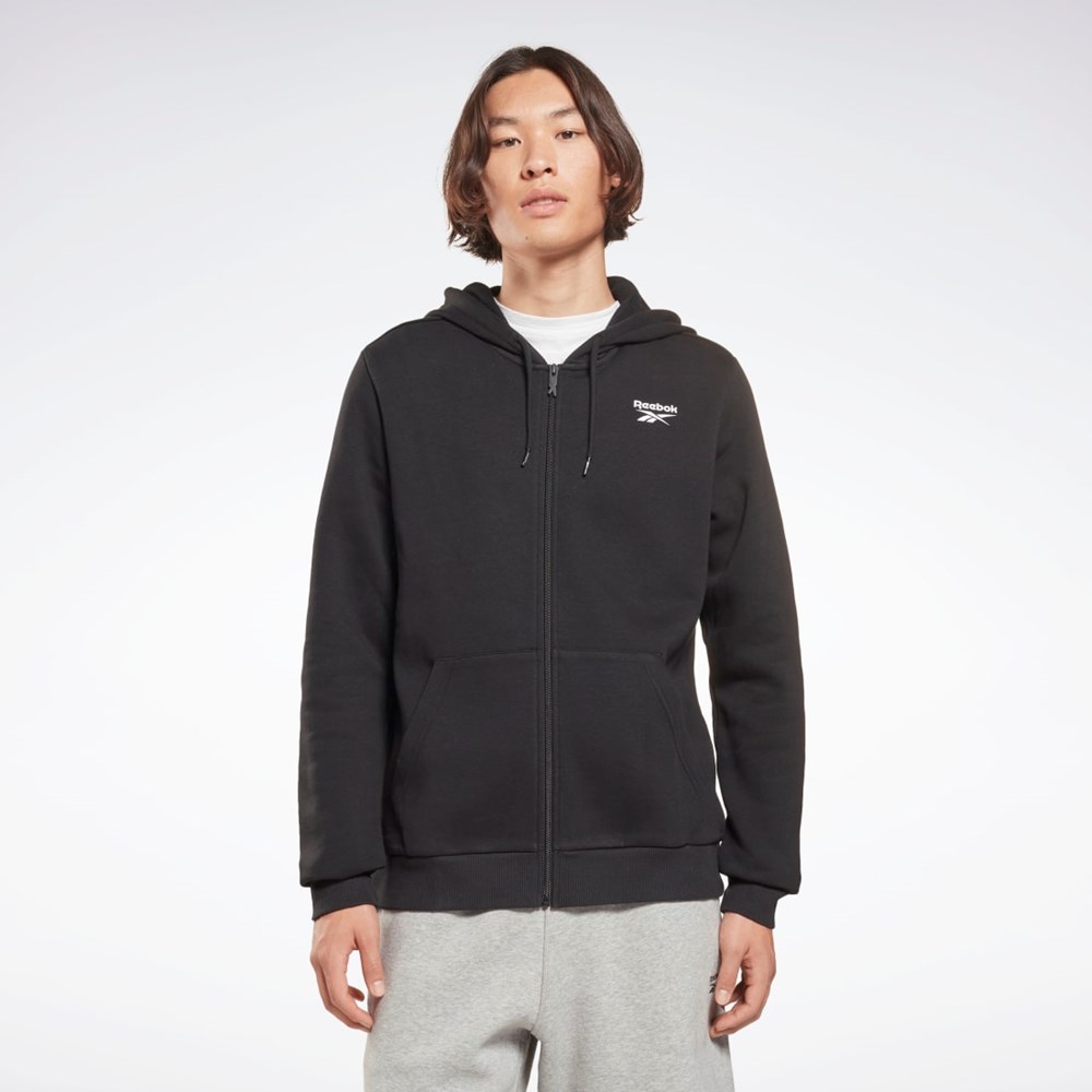 Reebok Reebok Identity Fleece Zip-Up Hoodie Black | HG4450