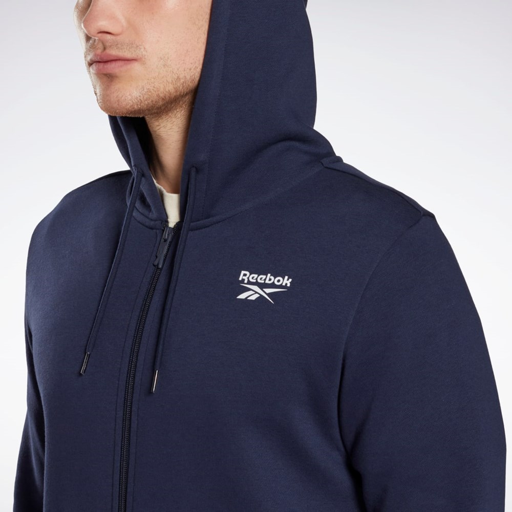 Reebok Reebok Identity Fleece Zip-Up Hoodie Vector Navy | HH8315