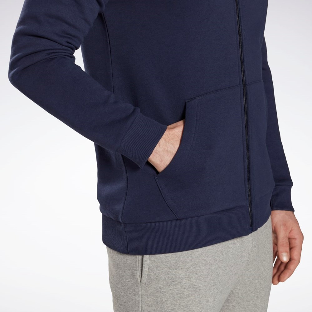 Reebok Reebok Identity Fleece Zip-Up Hoodie Vector Navy | HH8315