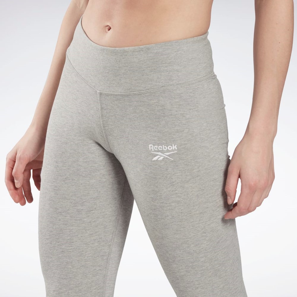 Reebok Reebok Identity Leggings Medium Grey Heather / White | GR9405