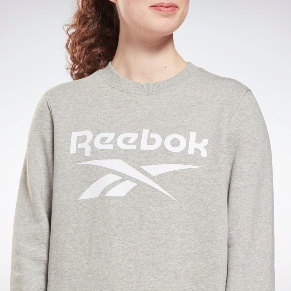 Reebok Reebok Identity Logo Fleece Crew Sweatshirt Medium Grey Heather | GS9377