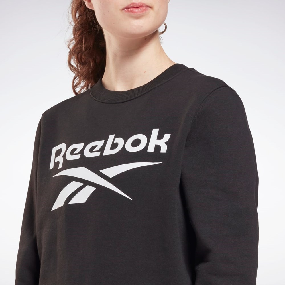 Reebok Reebok Identity Logo Fleece Crew Sweatshirt Black | GS9378