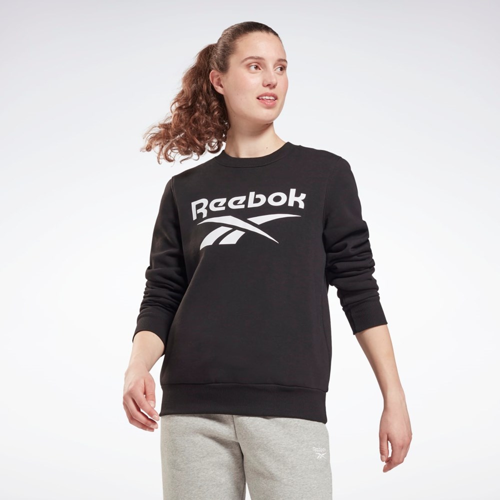 Reebok Reebok Identity Logo Fleece Crew Sweatshirt Black | GS9378