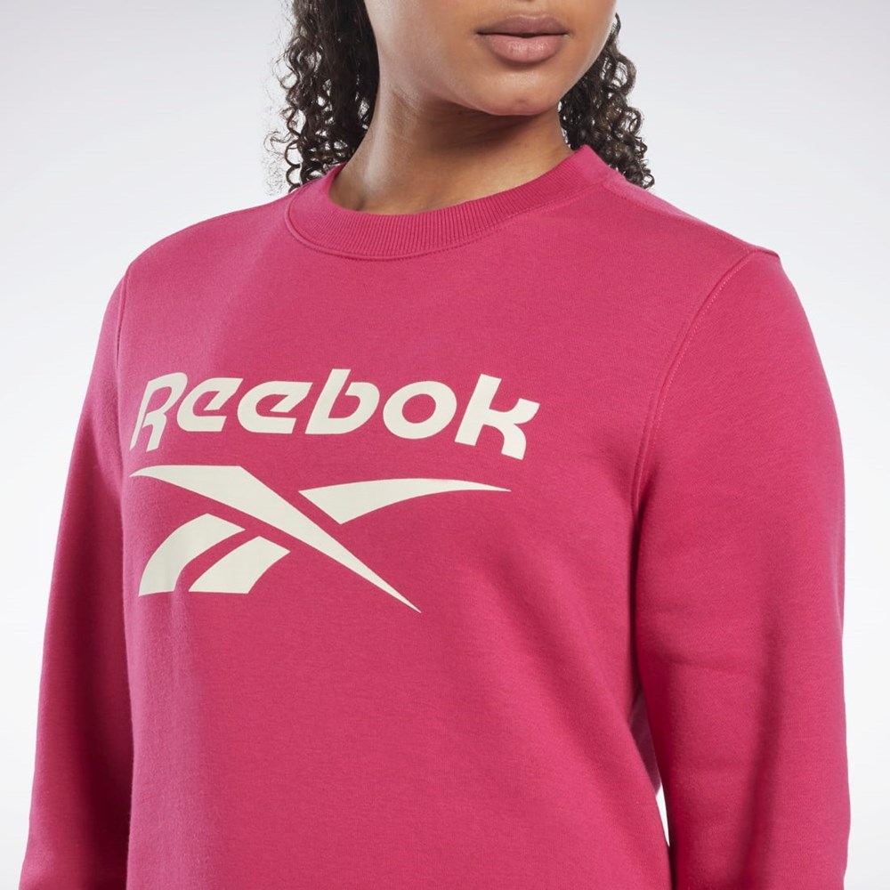 Reebok Reebok Identity Logo Fleece Crew Sweatshirt Semi Proud Pink | HK6814