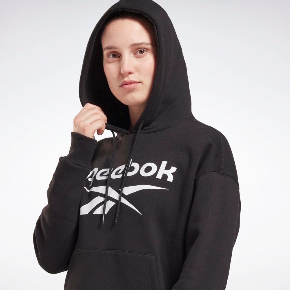 Reebok Reebok Identity Logo Fleece Pullover Hoodie Black | GS9392