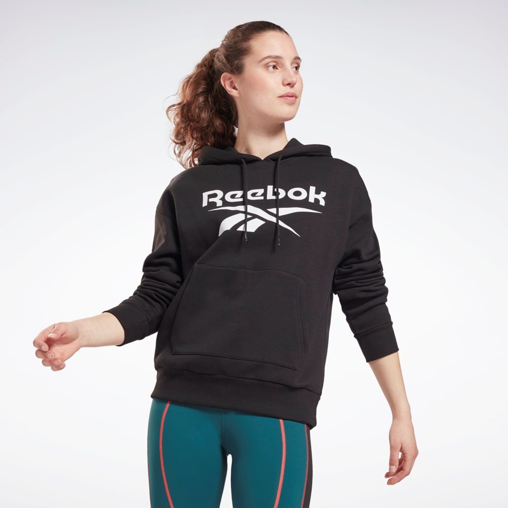 Reebok Reebok Identity Logo Fleece Pullover Hoodie Black | GS9392