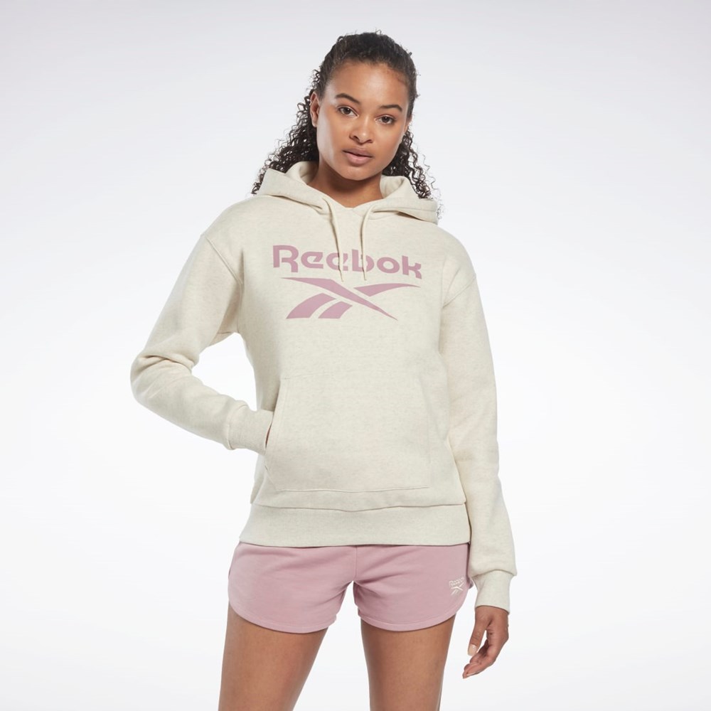 Reebok Reebok Identity Logo Fleece Pullover Hoodie Classic White Mel | HK6813