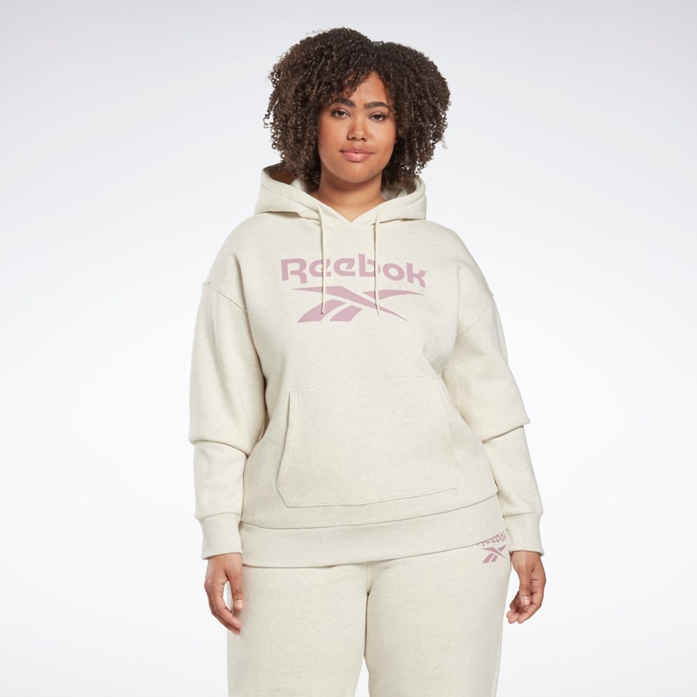 Reebok Reebok Identity Logo Fleece Pullover Hoodie (Plus Size) Classic White Mel | HM3904