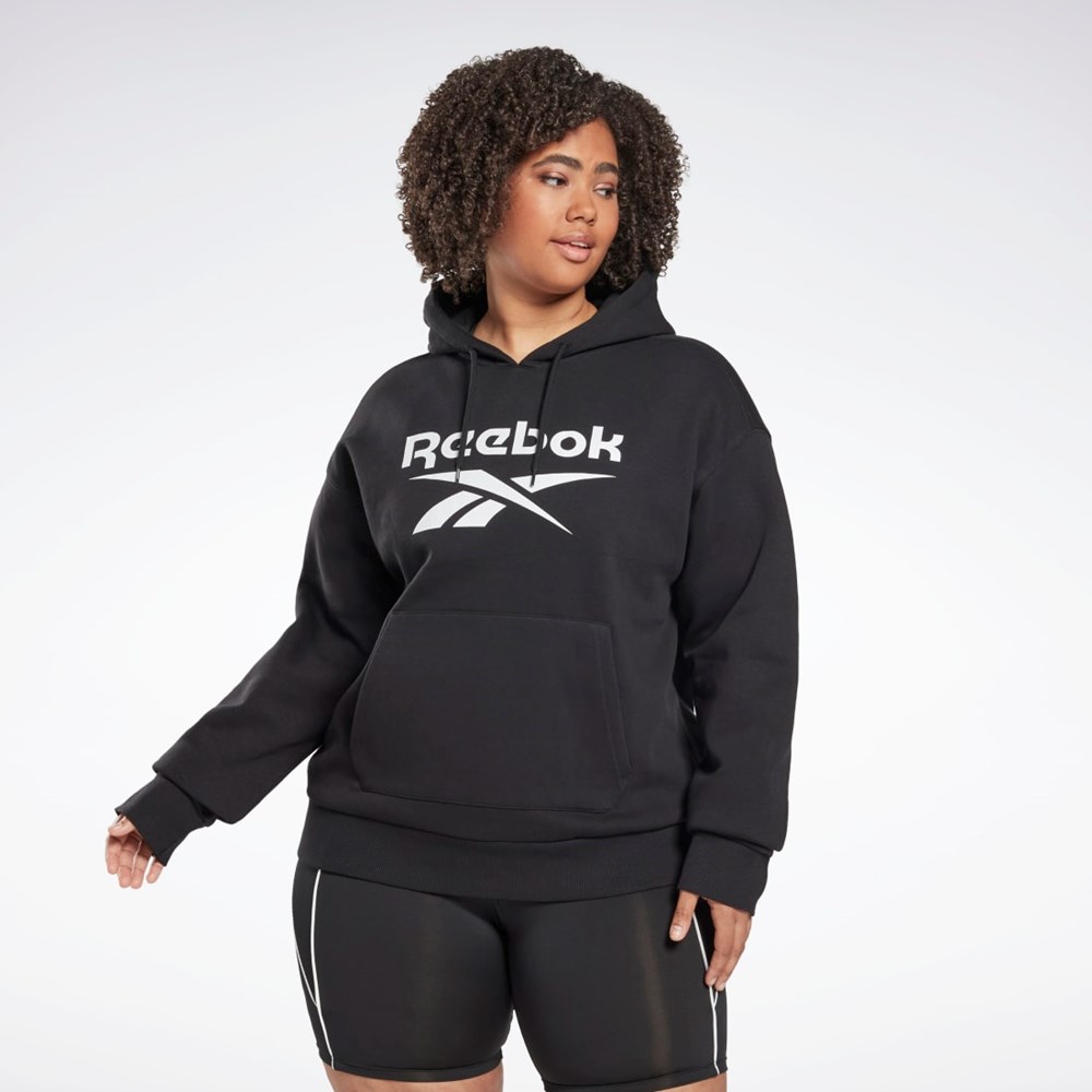 Reebok Reebok Identity Logo Fleece Pullover Hoodie (Plus Size) Black | HN4373