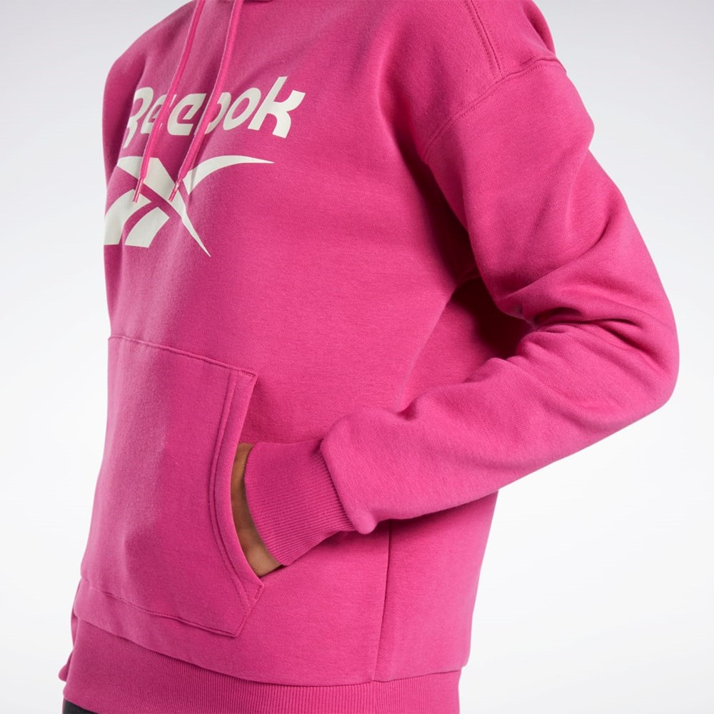 Reebok Reebok Identity Logo Fleece Pullover Hoodie Semi Proud Pink | HS0047