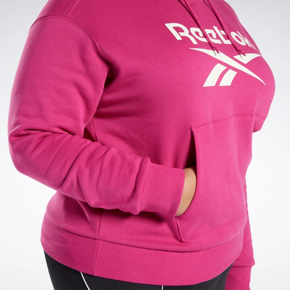 Reebok Reebok Identity Logo Fleece Pullover Hoodie (Plus Size) Semi Proud Pink | HS0048