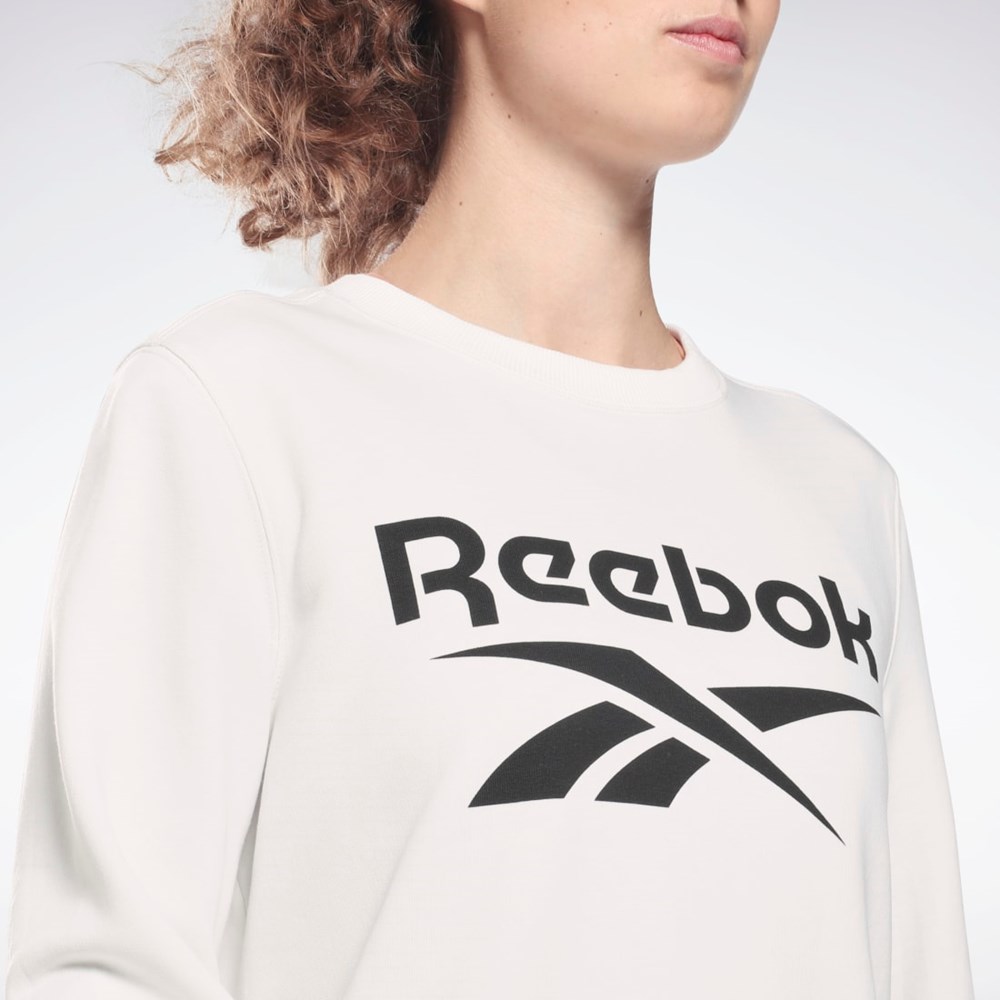 Reebok Reebok Identity Logo French Terry Crew Sweatshirt White / Black | HB2302