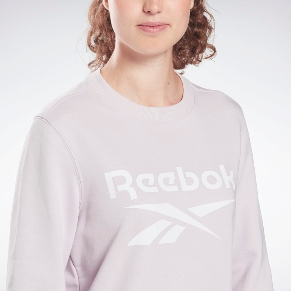 Reebok Reebok Identity Logo French Terry Crew Sweatshirt Quartz Glow | HB2303